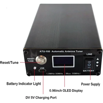 Антенный Тюнер ATU-100 Для Радиолюбителей 1,8-55 МГц Автоматический Антенный Тюнер От N7DDC 100 Вт С Открытым Исходным Кодом На Коротких Волнах С Прочной Батареей 3