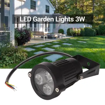 4 шт. светодиодных садовых фонарей 3 Вт 220 В наружный прожектор с шипом IP65, водонепроницаемый декоративный светильник для садового ландшафта, зеленый 3
