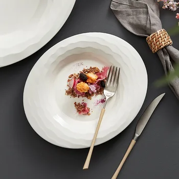 тарелки специальной формы, керамическая высококачественная гостиничная посуда, нестандартные креативные тарелки для домашнего десерта из макарон в западном стиле. 3
