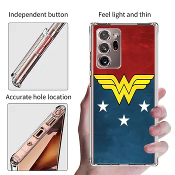 Чехол с логотипом Wonder Woman Hero для Samsung Galaxy Note 20 Ultra 5G 10 Plus 9 8, прозрачный чехол для телефона, мягкая защитная оболочка из ТПУ 3