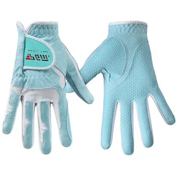 Женские перчатки для гольфа PGM, мягкая ткань из микрофибры, Противоскользящие бусины, Дышащие перчатки, Заводские защитные перчатки для спорта на открытом воздухе ST018 4