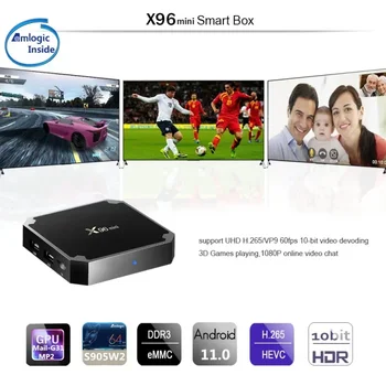 X96 Mini Smart TV Box Android 11 Amlogic S905W 2 ГБ 16 ГБ 1 ГБ 8 ГБ телеприставка 4K /3D /HDR Медиаплеер с 2,4 ГГц WiFi и Google 4