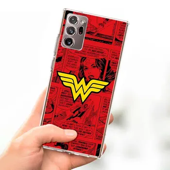 Чехол с логотипом Wonder Woman Hero для Samsung Galaxy Note 20 Ultra 5G 10 Plus 9 8, прозрачный чехол для телефона, мягкая защитная оболочка из ТПУ 4