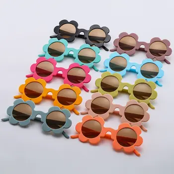 Солнцезащитные очки с круглым подсолнухом Y2K с защитой UV400, солнцезащитные очки с цветочными оттенками для новой дискотеки/фестиваля/вечеринки/музыкального фестиваля 5