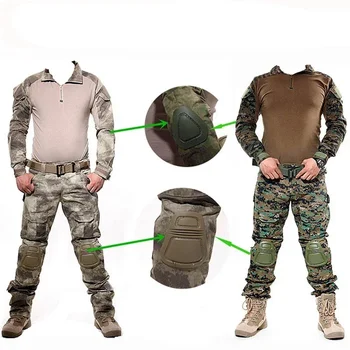 накладка, Интерполированный костюм, Военный открытый Комплект G3 Frog, Накладки для пейнтбола на локоть, протектор G2, Тактический Страйкбол и поддержка колена 5