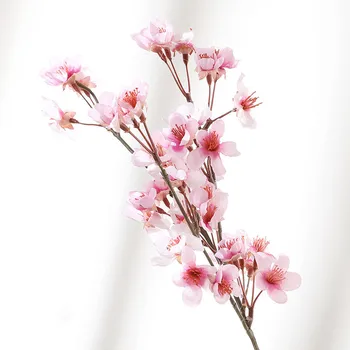 40 см Искусственные цветы DIY Поддельный Цветок персика Букет с длинной веткой для украшения домашней свадьбы Цветы для домашнего сада 5