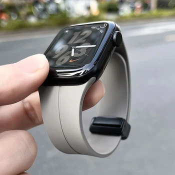 Силиконовый Ремешок Для Apple watch серии 7 8 9 SE 6 2 3 44 мм 40 мм 45 мм 41 мм 42 мм 44 мм Браслет correa Apple watch ultra band 49 мм