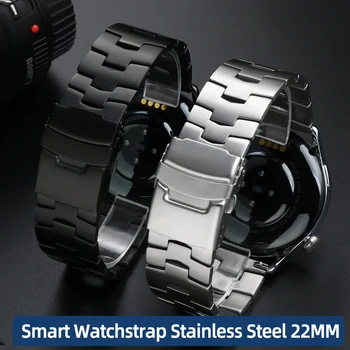 Для Samsung Gear S3 Frontier/Классический смарт-ремешок для часов из нержавеющей стали 22 мм ремешок для часов Galaxy Watch 46 мм для Huawei GT2 / 3 GT4