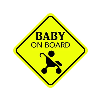Предупреждение О ребенке НА БОРТУ, наклейка на детскую коляску, Автомобильное украшение для литья под давлением, ПВХ 15,9X15,9 см 0