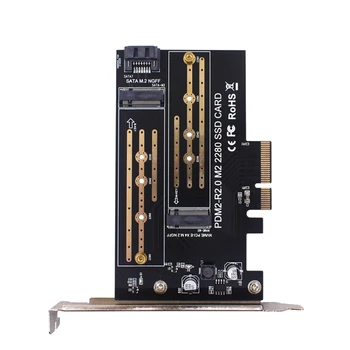 1 Шт Плата адаптера PCIE Двойной M.2 NVME для Pcie 4X M2 SSD адаптер 2230-2280 жестких дисков