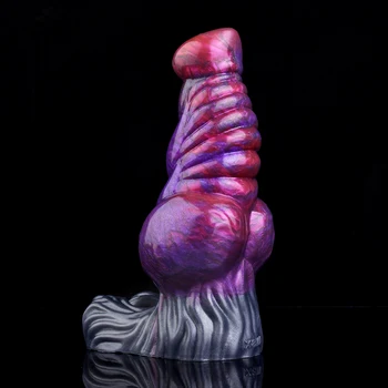 Силиконовая оболочка для пениса Fantasy Dog Knot с кольцом для защиты от падения, темно-фиолетовый фаллоимитатор, увеличивающий член, секс-игрушки для мужчин 0