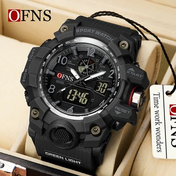 OFNS Топовый бренд Спортивных мужских часов, военные цифровые кварцевые часы, мужские водонепроницаемые наручные часы с датой, мужские часы relogios masculino 0
